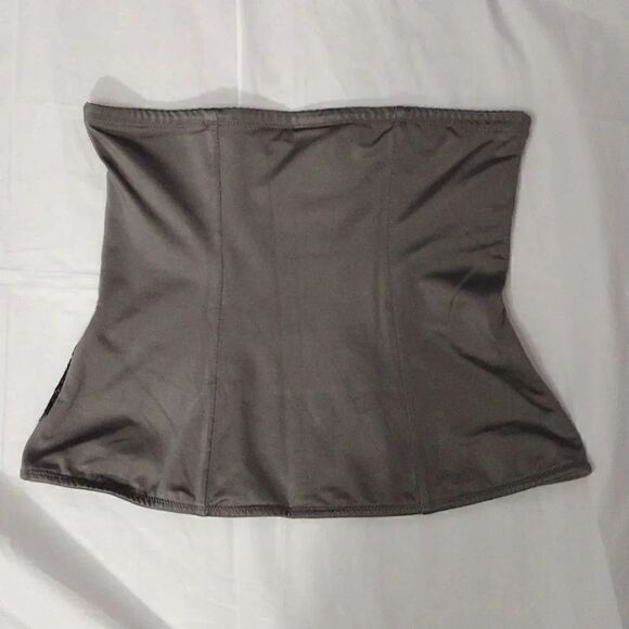 Maidenform Flexees Grey Black Lace Corset Waist Nipper Shaper Large - Picture 10 of 13